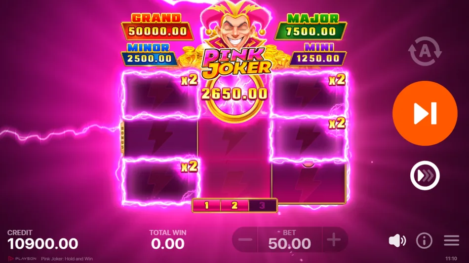 Collect symbols stuck on reel during Pink Joker Bonus Game with re-spin counter